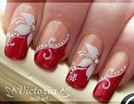 Christmas Art, S, Holiday Nail, Red Red, Floral 