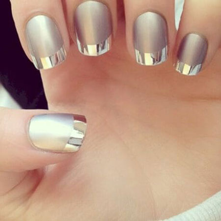 Manicure French Silver Style