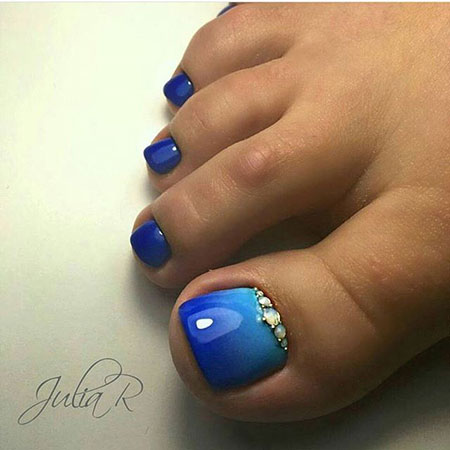 Ombre Blue Toe Nail Design, Blue Manicure Toe Toes