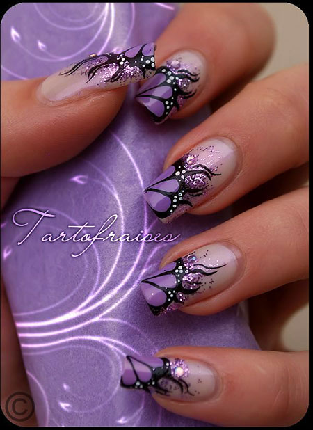 Purple Butterfly Manicure Halloween