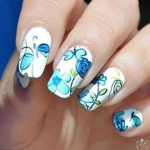 Lily Flower Nail Designs