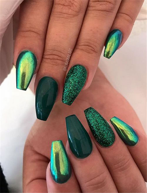 Acrylic Nails Green