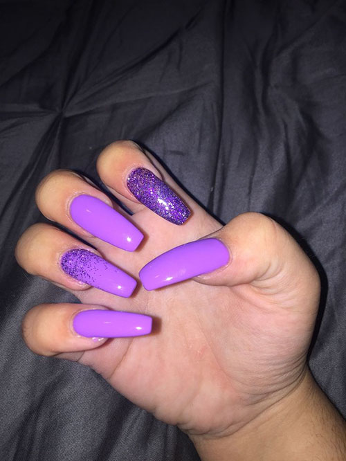 Purple Acrylic Nails