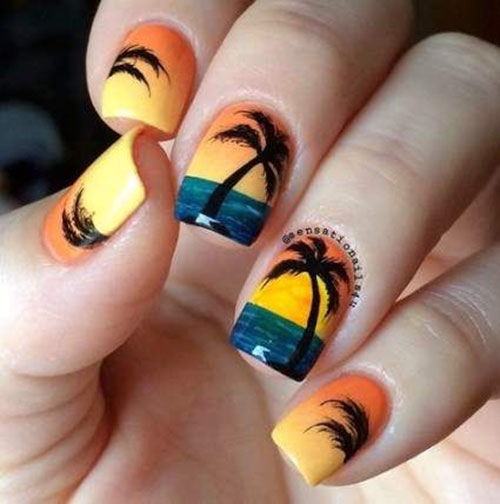 Palm Tree Nail Design