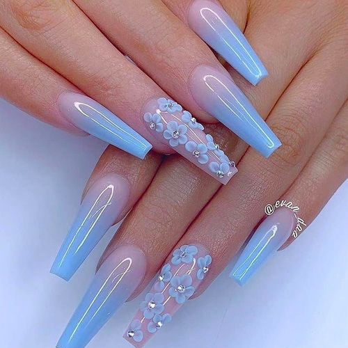Tiffany Blue Acrylic Nails